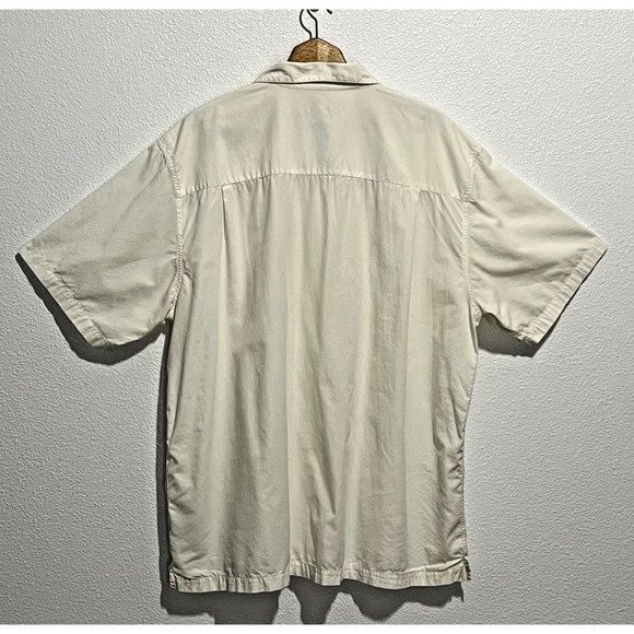 QuikSilver Edition Comfort Fit Men Sz XXL/TTG Color Beige Button Up Embroidered - Picture 6 of 16